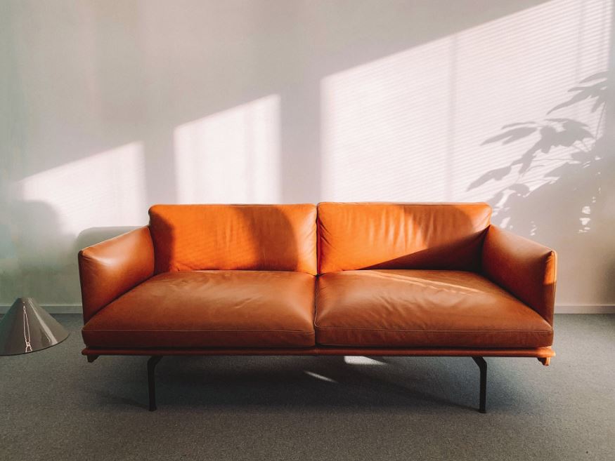 modern orange couch